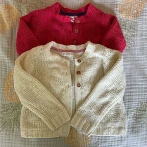 Set of 2 Super Soft Tucker and Tate Cardigan.Sweaters in Pink and Ivory